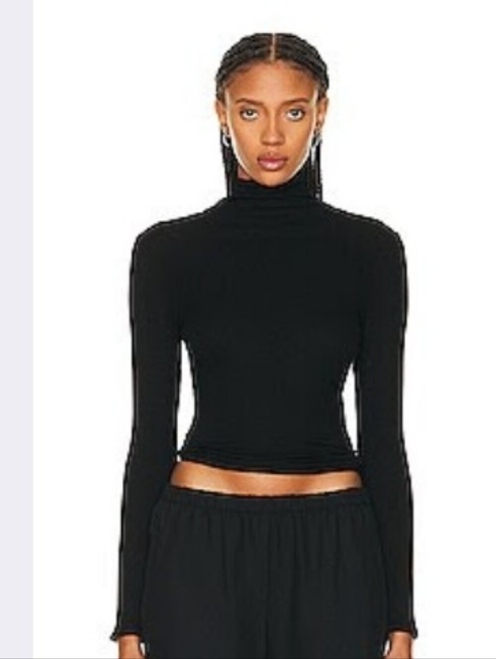 Enza Costa Black Silk-Cashmere Ribbed Slim Turtleneck